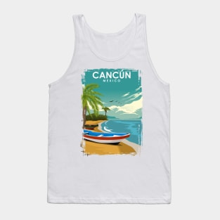 Cancun Mexico Vintage Travel Poster Tank Top